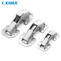 CXHIIA Cabinet Hinge 90 Degree No-Drilling Hole Cupboard Door Hydraulic Hinges Soft Close With Screws Furniture Hardware