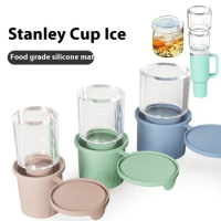 Silicone Ice Tray Beverage Ice Cube Mold Whiskey Ice Box With Lid Suitable for Stanley water cup
