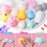 squishy 10pcs Cute animal squeeze toy Mini Change Color Squishy Anti-stress Ball Squeeze Soft Sticky Stress Relief Funny Gift