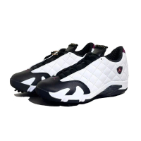 【NIKE 耐吉】Air Jordan 14 Golf NRG Bordeaux 高爾夫 菱格紋 黑白 男鞋 IB1828-100(GOLF AJ14)