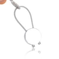 新款圓形鋼絲鑰匙扣時尚簡約光面創意實用鑰匙圈禮品汽車鑰匙鏈