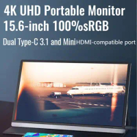 15.6 Inch 4K UHD Portable Monitor Dual Display Slim Usb C Desktop Expanded Screen Laptop Pc Split Monitor for Laptop PS4 Switch