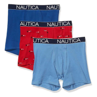 【NAUTICA】2023男時尚透氣雙藍紅色四角修飾內著混搭3件組-網(預購)