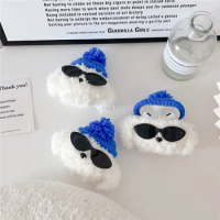 Knit Plush Cool dog headset Case for Apple Airpods 3 1 2 pro Bluetooth Earphone Charge box Protective Cover Headphones Cases