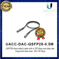 Ubiquiti UACC-DAC-QSFP28-0.5M QSFP28 Direct Attach Cable With A 100 Gbps Max Data Rate