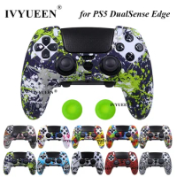 IVYUEEN for PlayStation PS 5 Edge Controller Silicone Case Water Transform Printing Protective Skin for DualSense Elite Control
