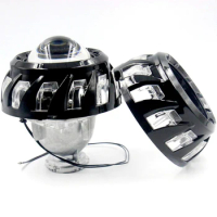 LED Lens Casing 3.0 Lampshade Headlight Cover for Bi Xenon Lenses mask black shell Bi LED Projector Lens Shroud Devil's Eye