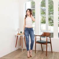 Celana Jeans Wanita 7/9 Jins Sobek Cewek Kekinian DJ Jumbo Size 27-34 7967