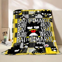 Bad Badtz Maru Cartoon Sanrio Flannel Fluffy Throw Camping Blanket for Children Sofa Throw Blanket Modern Fashion Gift Miniso