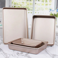 2025 Baking Pan Rectangular Household Traditional Cake Roll Mold Non-Stick Oven Mooncake Nougat Past