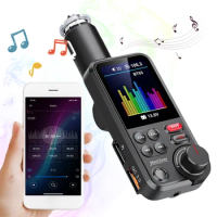BT93 Music Tuner Wireless Car FM Transmitter Modulator Hands-free Calls QC3.0 Fast Charging BT/microSD Card/ Aux Music Streaming