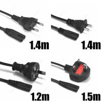 EU UK US AU 2pin Power Cable C7 Extension Cord Figure 8 AC Power Cable For Samsung PC Monitor Battery Charger Sony LG TV Radio