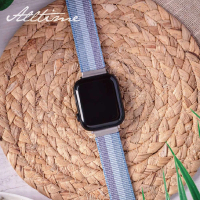 【ALL TIME 完全計時】Apple Watch S7/6/SE/5/4 42/44/45mm 百搭多色編織帆布錶帶