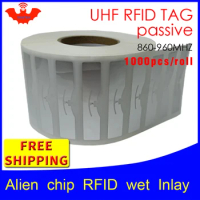 UHF RFID tag sticker Alien9654-9954EPC6C wet inlay 915-868mhz860-960MHZ Higgs9 1000pcs free shipping adhesive passive RFID label