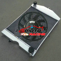 56MM Aluminum Radiator + Fan For F-ord 2N / 8N / 9N Tractor w/Chevy 350 5.7L V8 Engine 1928-1952 Manual Tractors N-Series 2x1"