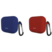 2X Matte Soft Cover For Anker Soundcord Liberty Air2 Wireless Earphones Bluetooth Headphones Cover Silicone Blue &amp; Red