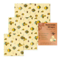 Beeswax Wraps Kitchen Wrap Replacement Organic Natural Bees Wax 3PCS Reusable Sustainable Bees Wax Wrap for Vegetables Fruits