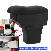 For Mitsubishi Xpander Armrest Box For Mitsubishi Xpander Car Armrest Storage box Interior Retrofit USB Charging Car accessories