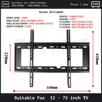 TKL Concept Universal TV Bracket Adjustable Tilt & Flat for 14 - 42 Inch 26 - 55 Inch 32 - 75 Inch T