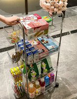 亞克力零食置物架櫃廚房多功能移動小推車衛生間化妝品多層收納架