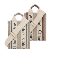 Chloe Woody  North South tote bag帆布迷你兩用包(任選)
