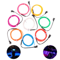 1M Neon Light Dance Party Decor LED Lamp Flexible EL Wire Rope Tube Strip