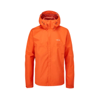 【RAB】Downpour Eco Jacket 輕量防風防水連帽外套 男款 爆竹橘 #QWG82