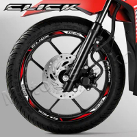 For Honda CLICK 160 160i 125i 150 150i 125 Reflective Motorcycle Wheel Sticker 14 Inch Rim Stripe Decal Accessories Waterproof