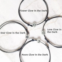 TERMURAH PACKING PAKE BOX !!!! || Gelang Hitam GLOW IN THE DARK | Gelang Bulan Bintang Love Bunga Bi