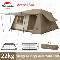 Naturehike Luxury Camping 2 Room 1 Hall Automatic Tent 13㎡ Large Space 210D Oxford Cloth Waterproof Outdoor Portable Hiking Tent