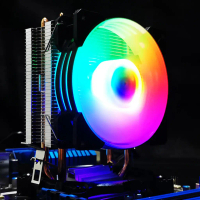 พัดลมระบายความร้อน CPU RGB แชสซีคอมพิวเตอร์ PC ปรับ การควบคุมที่เงียบ ตัวทำความเย็น RGB สำหรับเคส