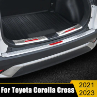 For Toyota Corolla Cross XG10 2021 2022 2023 Hybrid Stainless Car Rear Bumper Foot Plate Trunk Door Sill Guard Protector Pedals