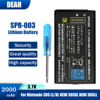 SPR-003 3.7V 2000mAh Rechargeable Lithium Battery For Nintendo 3DS LL/XL NEW 3DSLL 3DSXL Replacement Li-Ion Batteria With Tool
