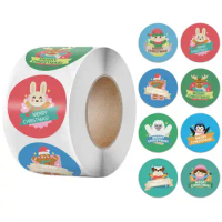 50-500pcs Christmas Sticker Seal Labels Stickers Laptop Pattern Cartoon Waterproof Reward Sticker For Kids Children Toys Gift
