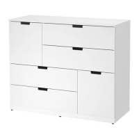 NORDLI 抽屜櫃/6抽, 白色, 120x99 公分