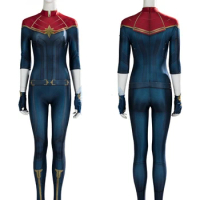 Captain Carol Danvers Cosplay Costume Heroine Jumpsuit New Superhero Outfit Halloween Masquerade Party Women Suit Carol Costume