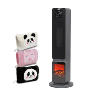 【SONGEN 松井】3D擬真火焰PTC陶瓷立式電暖爐/暖氣機/電暖器(SG-2801PTC加毛絨電暖袋)
