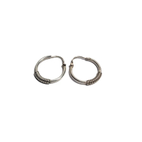 Anting Errings Hoop Polos kawat Sedang Bulat Bayi Balita Perak Silver Bali Asli 925 Unik