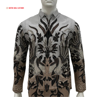 Batik Bali Lestari Kemeja Pria Abu Muda Katun ( ABLS )