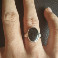 Cincin galih kelor serat emas aktif & emban perak 925