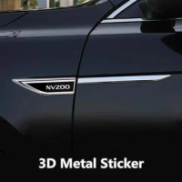 Auto Door Car Fender Side Blade Badge Car Body Protective Metal Sticker For Nissan NV200 2010-2021 2022 Accessories