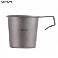 Lixada 220ml 1/2pcs Ti Sierra Cup Portable Lightweight Ti Camping Cup Coffee Mug Outdoor Tableware for Hiking Picnic Fishing