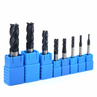 1set End Mill 2mm-12mm HRC50 Four Flutes Tungsten Carbide End Mill Set Milling Cutter Tool