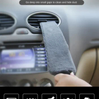 Car Cleaning Duster Microfiber Brush Air Conditioner Vent Cleaner Air Outlet Cleaning Brush Wet/Dry Use for Car Wash Accessories