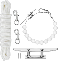 50Ft Flag pole Rope Kit Polyester Halyard Flag Rope with 2 Pcs 3.5” Stainless Steel Swivel Snap Hook