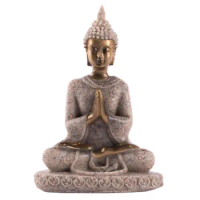 Miniature Buddha Statue Nature Sandstone Fengshui Thailand Buddha Sculpture Hindu Figurine Home Decorative Ornament