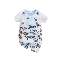 【JoyNa】短袖包屁衣 短袖寶寶連身衣 塗鴉字母款 嬰兒服(造型款.春夏短袖)