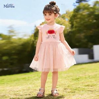 Little maven童裙 歐美風網紗女童連身裙 可愛貓咪兒童裙