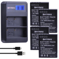 Batmax 4pc BLH-1 BLH1 Li-ion Battery+LCD Dual USB Charger for Olympus E-M1 Mark II Camera