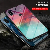 For Xiaomi Mi Mix 3 M1810E5A Case Starry Grain Tempered Glass Back Cover Shockproof Phone Case For Xiaomi Mi Mix 3 Mix3 M1810E5A